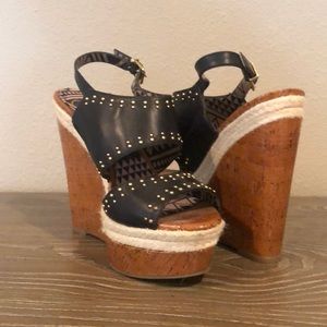 Jessica Simpson Black Wedge with Studs